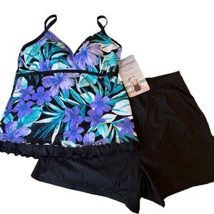 Women's Dream Shaper by Miracle Suit, NWT, Sz 16, Tankini with Swim Shorts